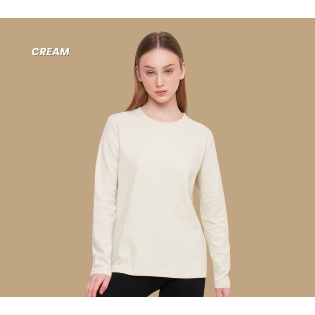 atasan wanita kaos cream