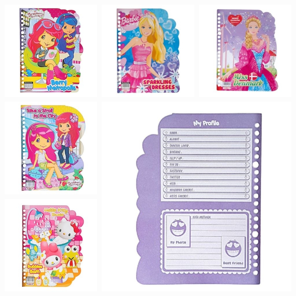 ( 1 Lembar ) Preloved koleksi kertas binder isi binder karakter princess hello kitty sanrio sofia