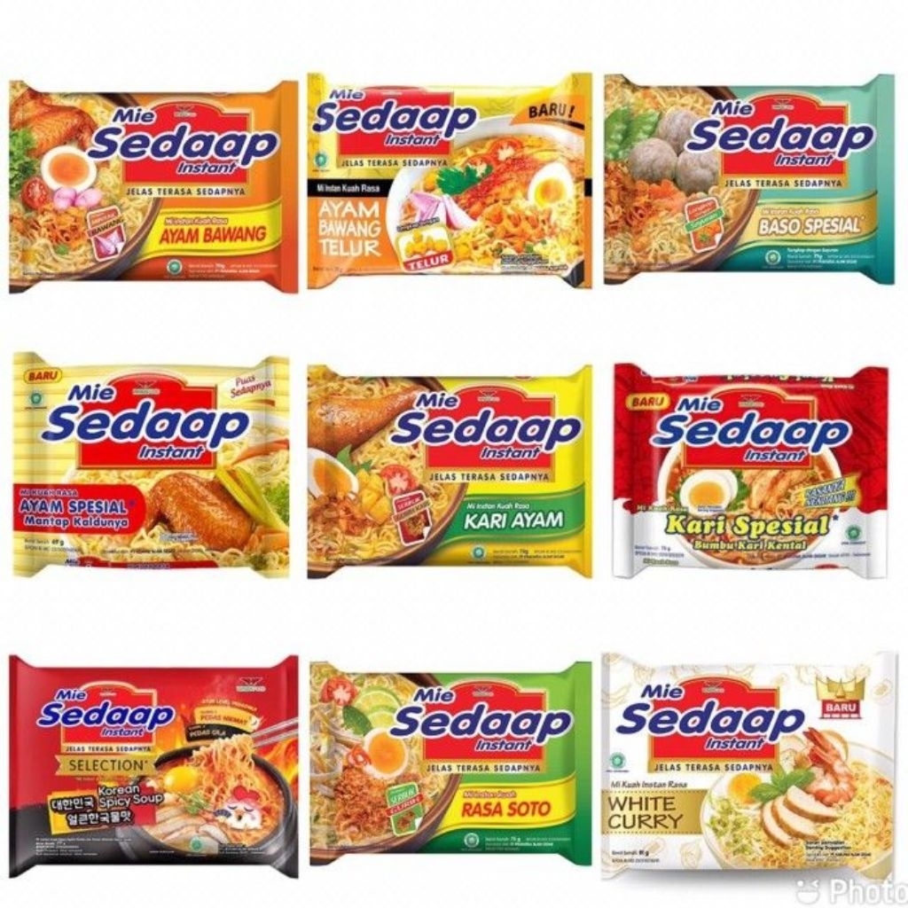 mie sedap goreng dan kuah all varian