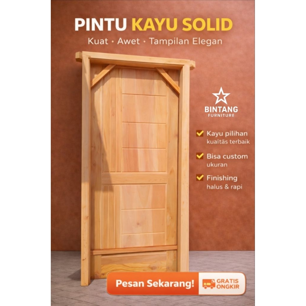 1 Set Pintu Utama Rumah Kayu Pintu Depan Pintu Kamar Minimalis