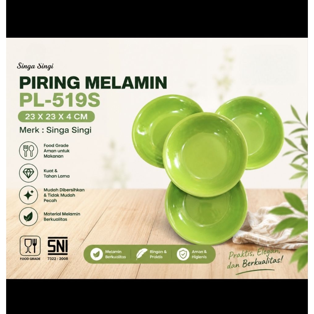 PIRING MAKAN DALAM / PIRING LONTONG PL-519S MELAMIN SINGA SINGI