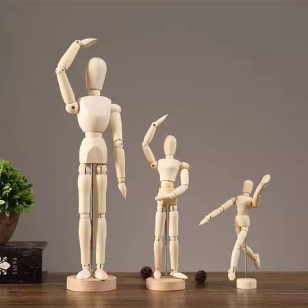 Manekin Kayu Manekin Tangan Pajangan Action Figure Hiasan Meja Patung Manekin Sketsa