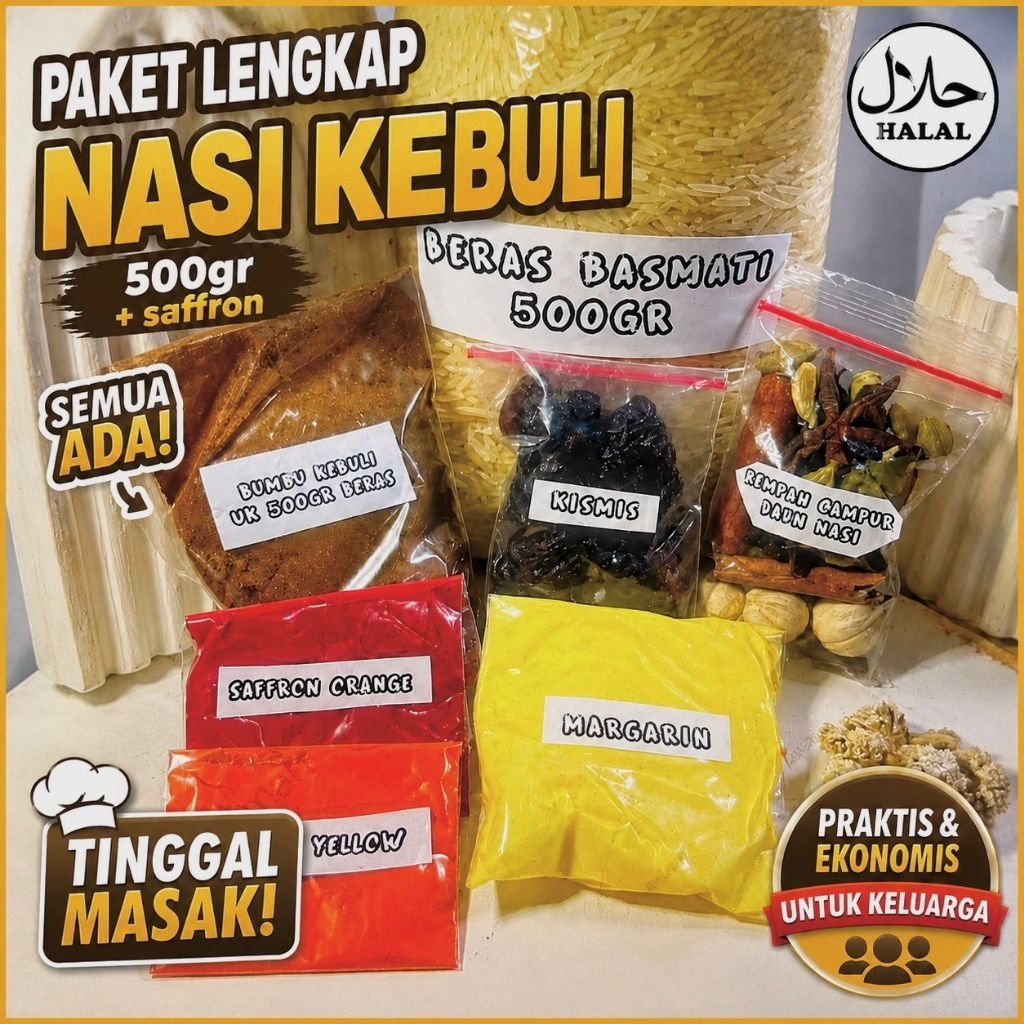 paket nasi kebuli komplit 1KG + SAFRON KUNING