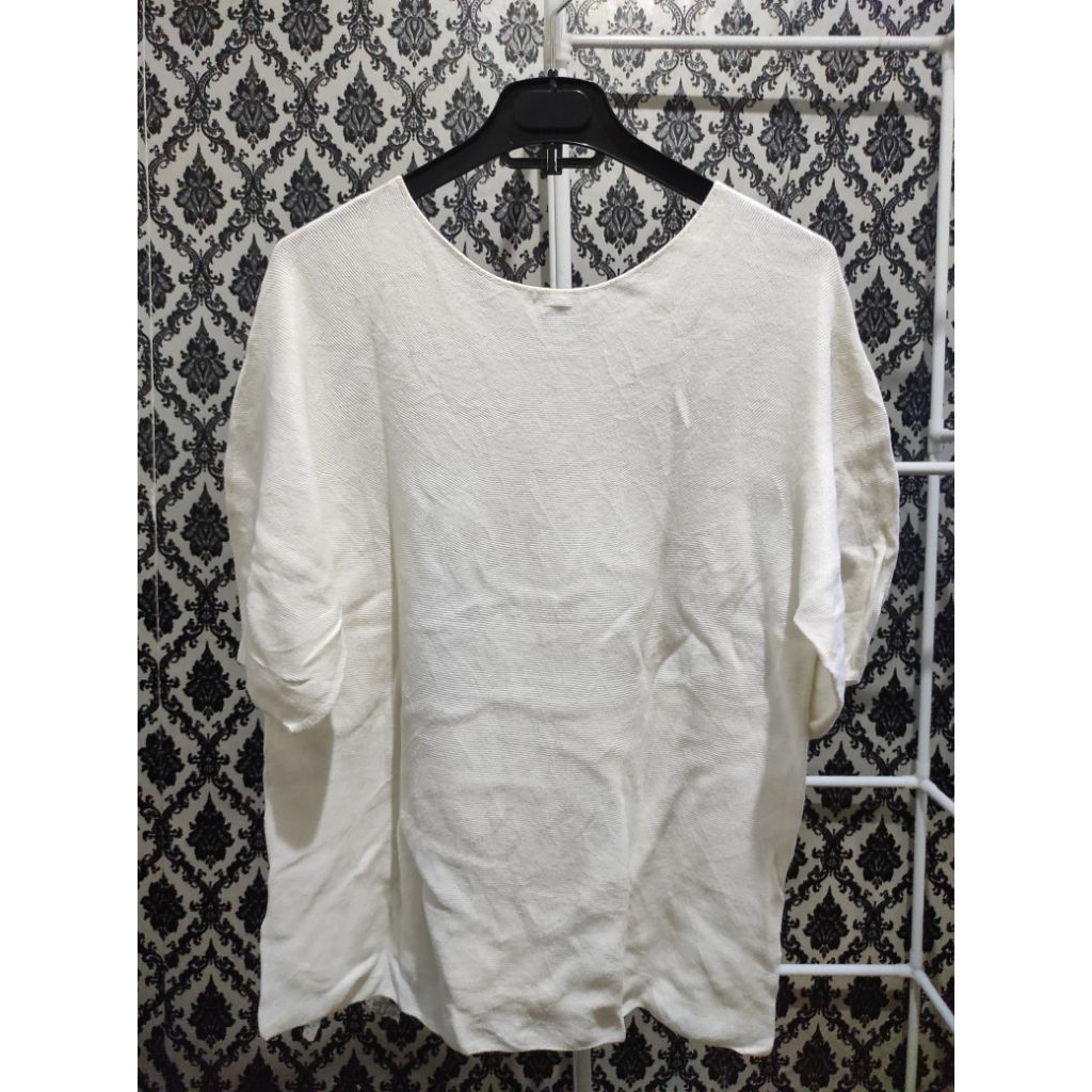 UNIQLO Basic Knit Putih Wanita Premium Fine Knit Korean Style