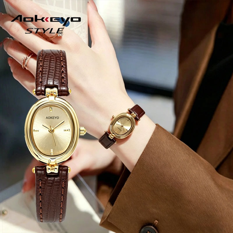 AOKEYO G08 Jam Tangan Wanita  Jam Tangan Kulit Korean Style Jam Tangan Fashion Jam Tangan Cewek Quar