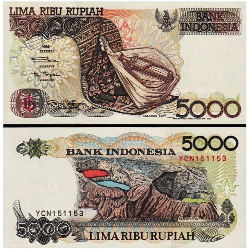Indonesia 5000 Rupiah "Sasando" UNC-Original-Gress