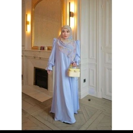 Gamis Biru Polos Shella Saukia