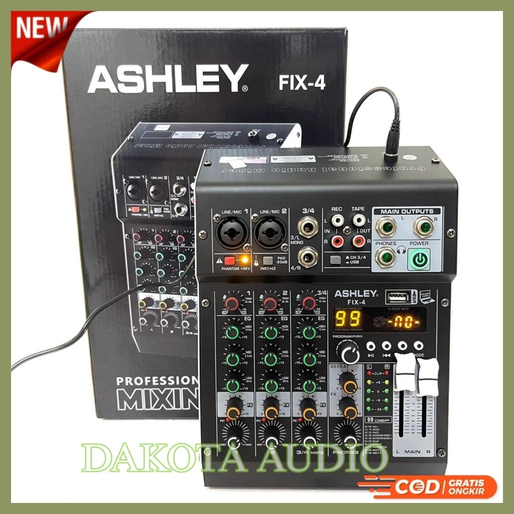 Mixer Audio Ashley FIX - 4 4channel New Model Original Ashley Fix4 Mixing 4 Fix 4 ( Bisa COD )