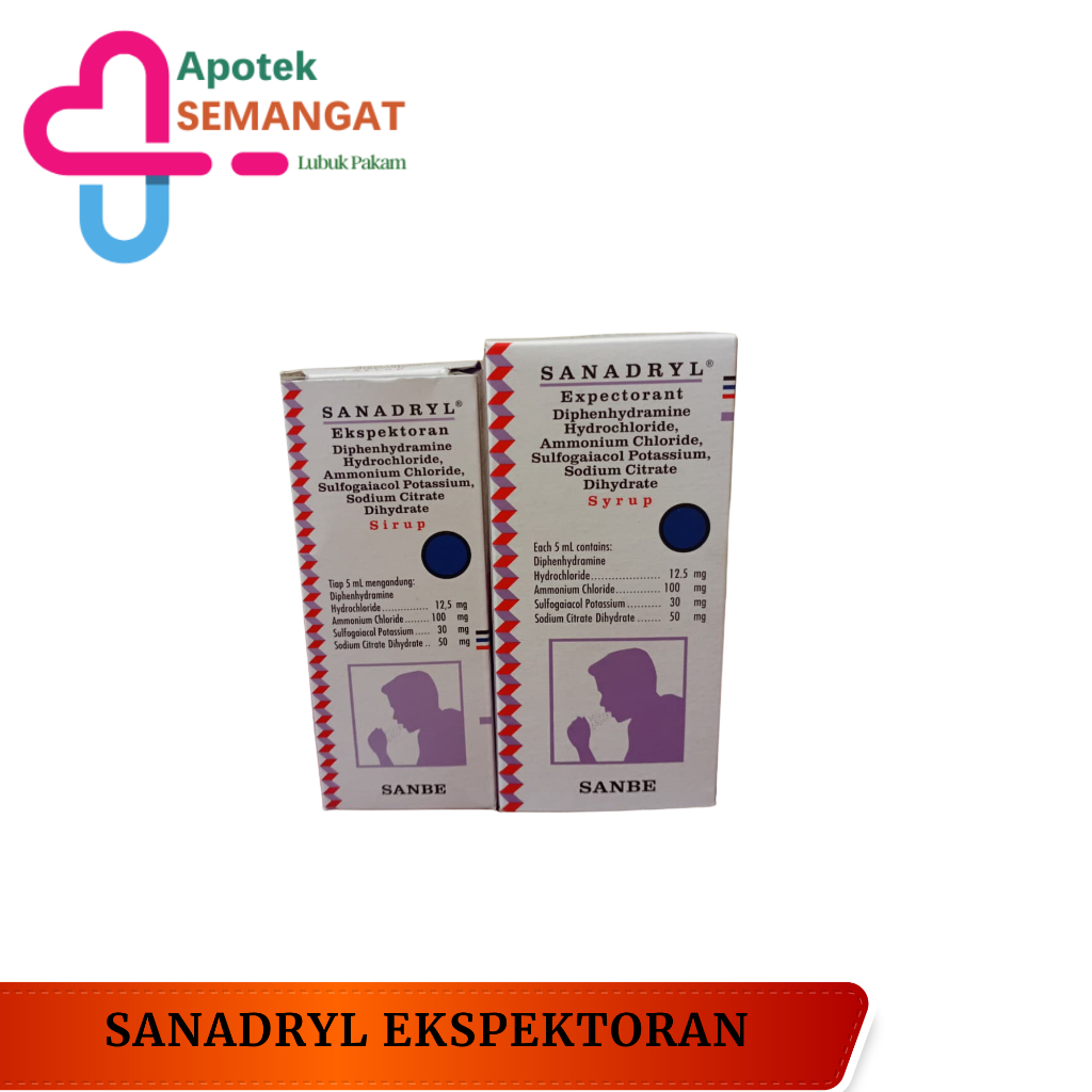 SANADRYL EKSPEKTORAN - Obat Batuk Berdahak, Sanadryl Plus Expectorant, Sanadril