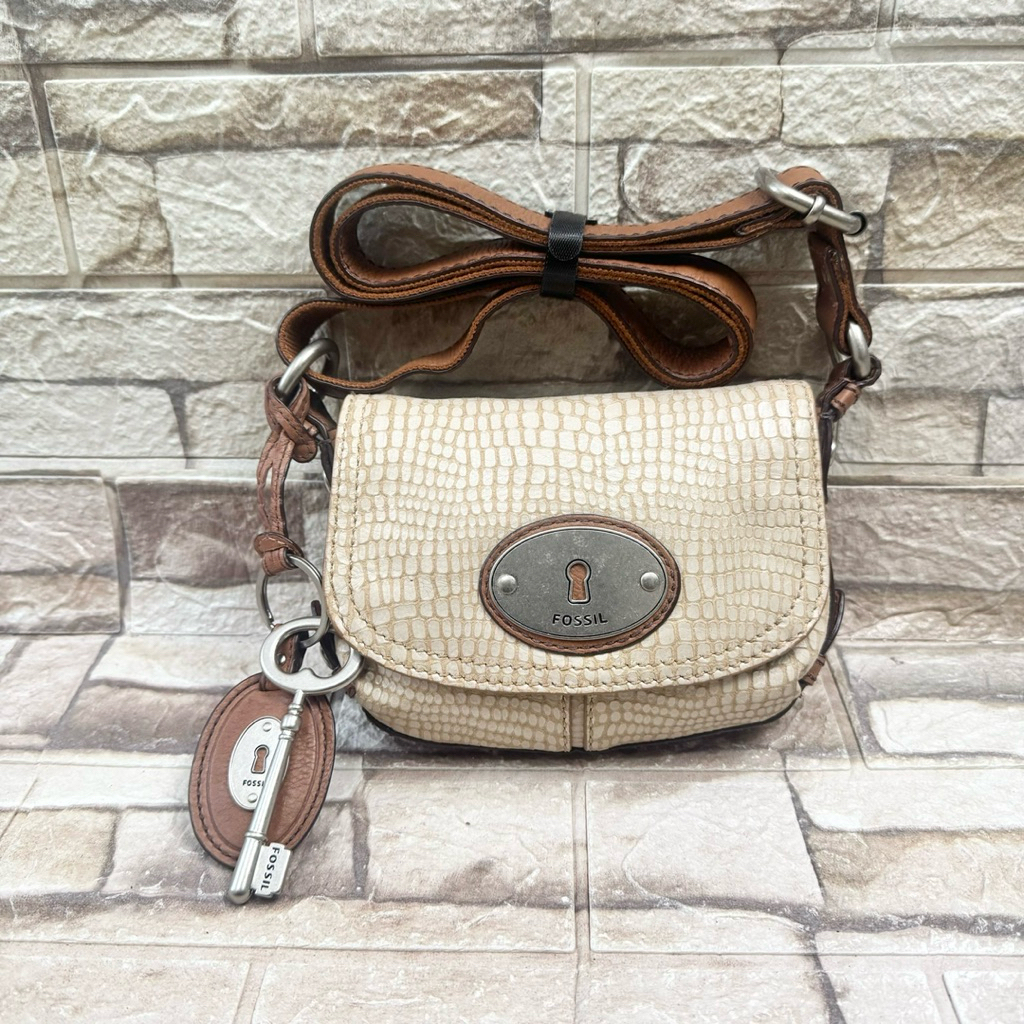 610# NET-Preloved Fossil Maddox Small Snake Skin Embossed