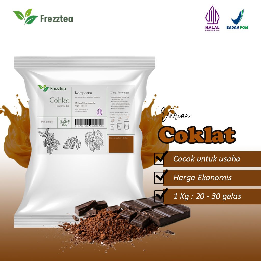 FREZZTEA Bubuk Minuman Coklat 1kg / Powder Coklat / Bubuk Minuman kekinian dan termurah