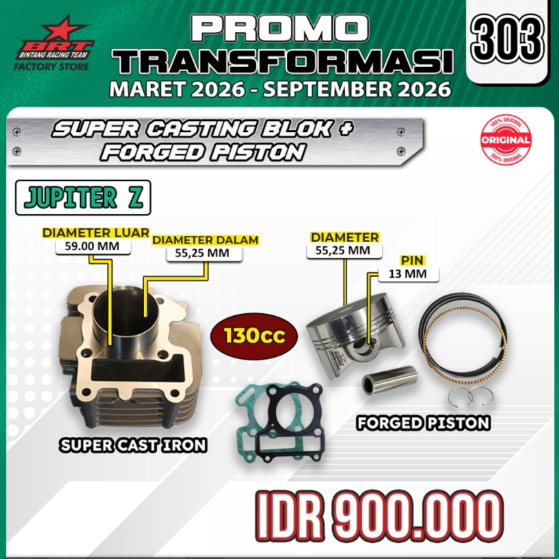 PAKET BORE UP BLOK SET PISTON JUPITER Z 110