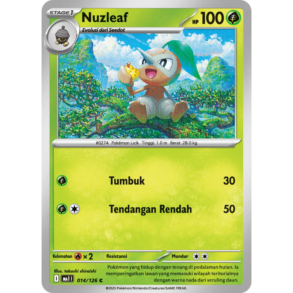 Pokemon Nuzleaf TCG Kartu Bulk Common