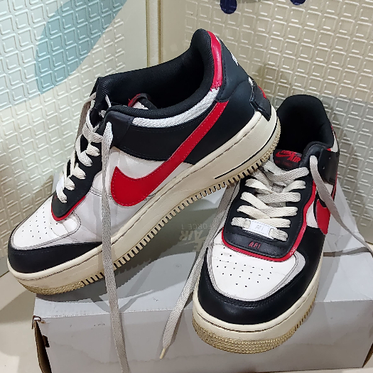 [ORIGINAL 100%] NIKE Air Force 1 Low White Black Red with BOX