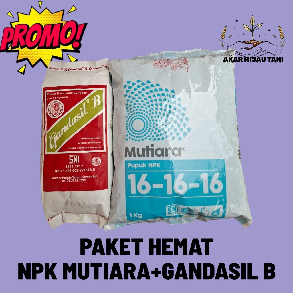 Paket HematPupuk Gandasil B Kemasan 500 Gram+Pupuk Mutiara Npk 161616 1KG Bisa cod