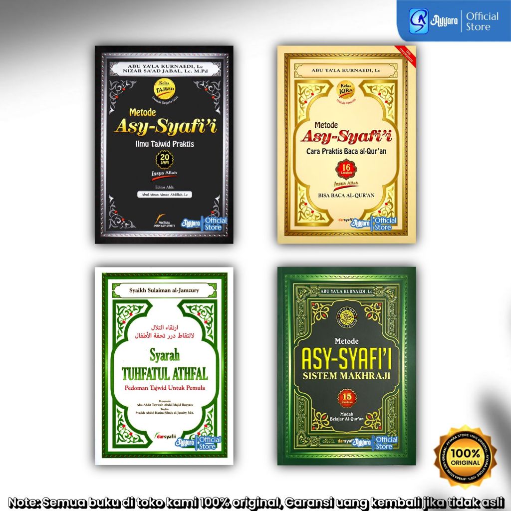 Paket 4 Buku Metode Asy-Syafi'i Ilmu Tajwid Praktis - Cara Praktis Baca Al Quran - Syarah Tuhfatul A
