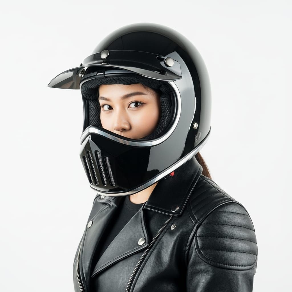 Helm Cakil Niels Original Sni Retro Helm Set Pet
