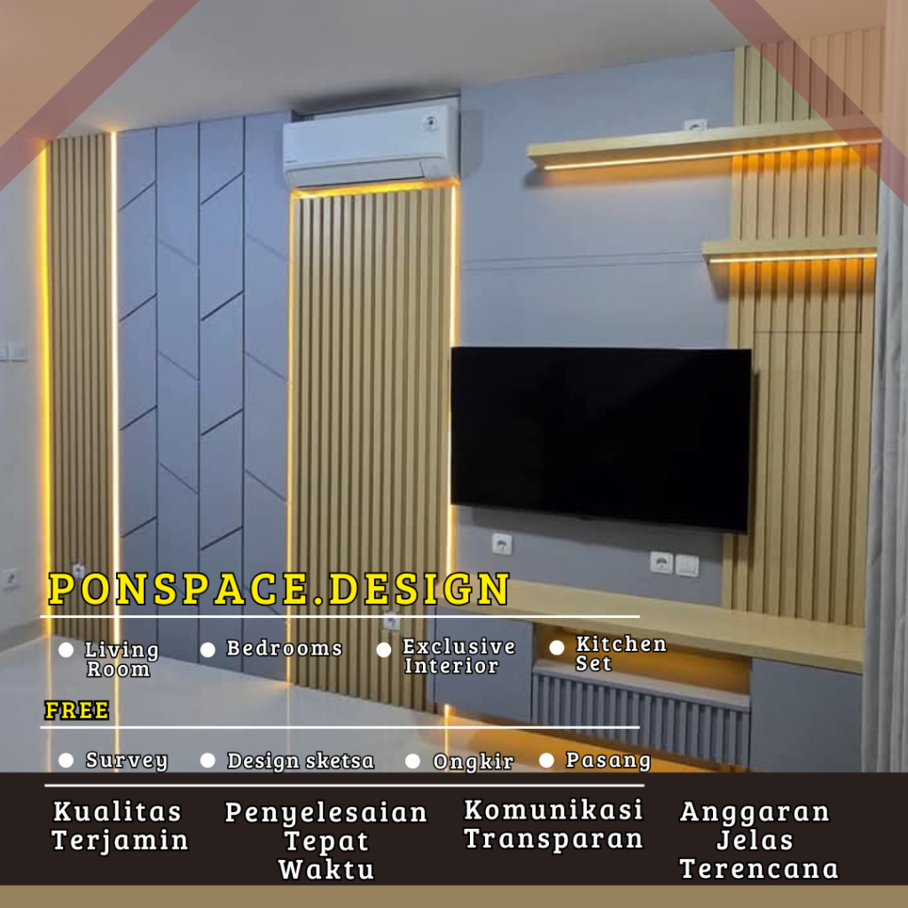 BACKDROP TV MURAH || BACKDROP TV HPL || BACKDROP TV CUSTOM || BAHAN TEBAL 9MM