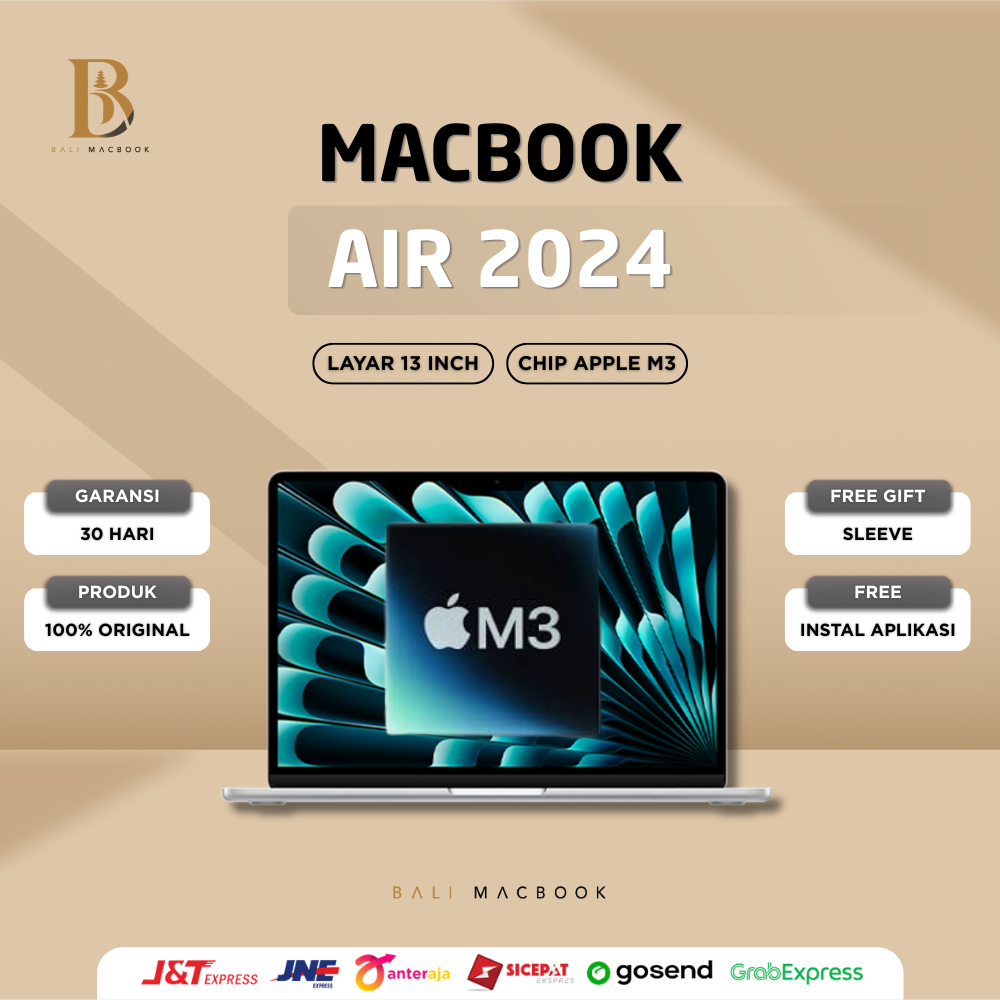 Macbook Air 13 inch 2024 M3 | Ram 16 GB | SSD 256 & 512 GB - Second ORIGINAL