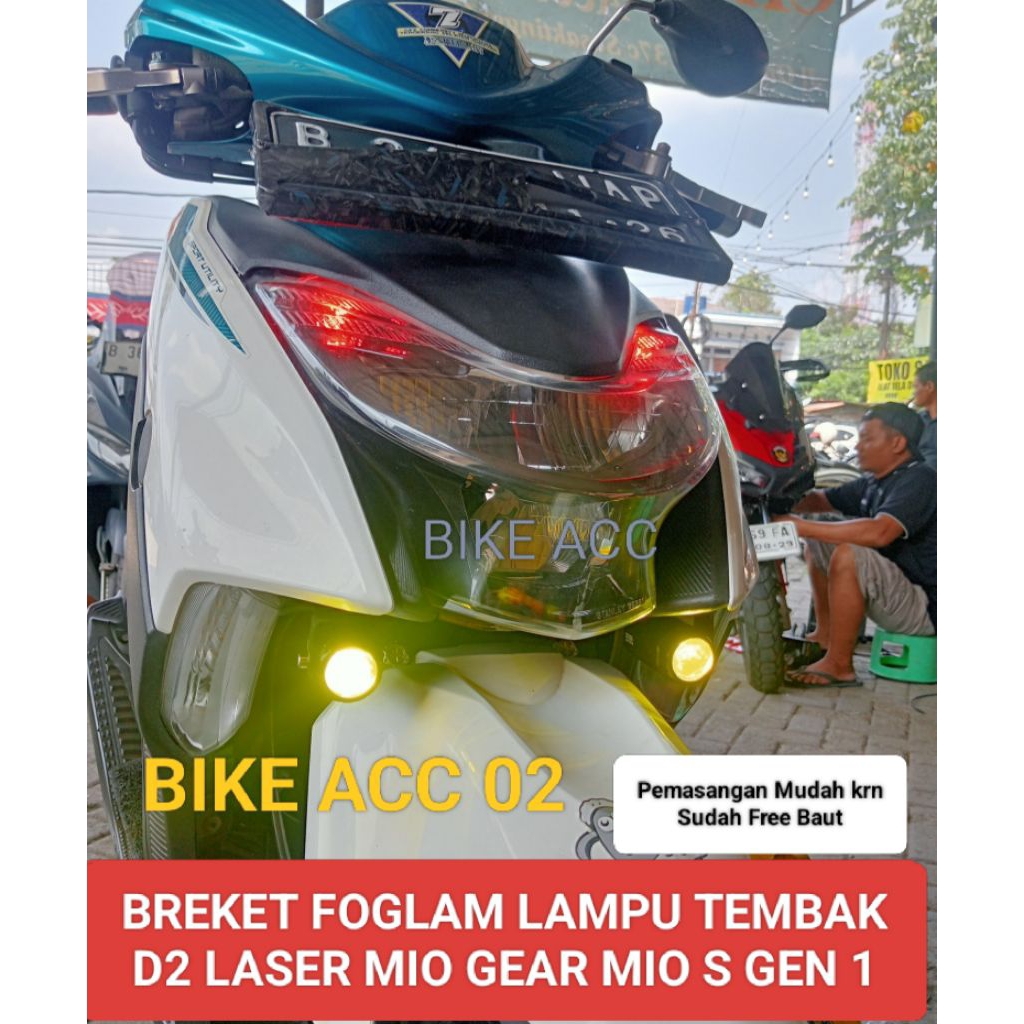 Breket Foglamp Mio Gear Gen 1 Bracket Lampu Tembak D2 Laser Mio Gear