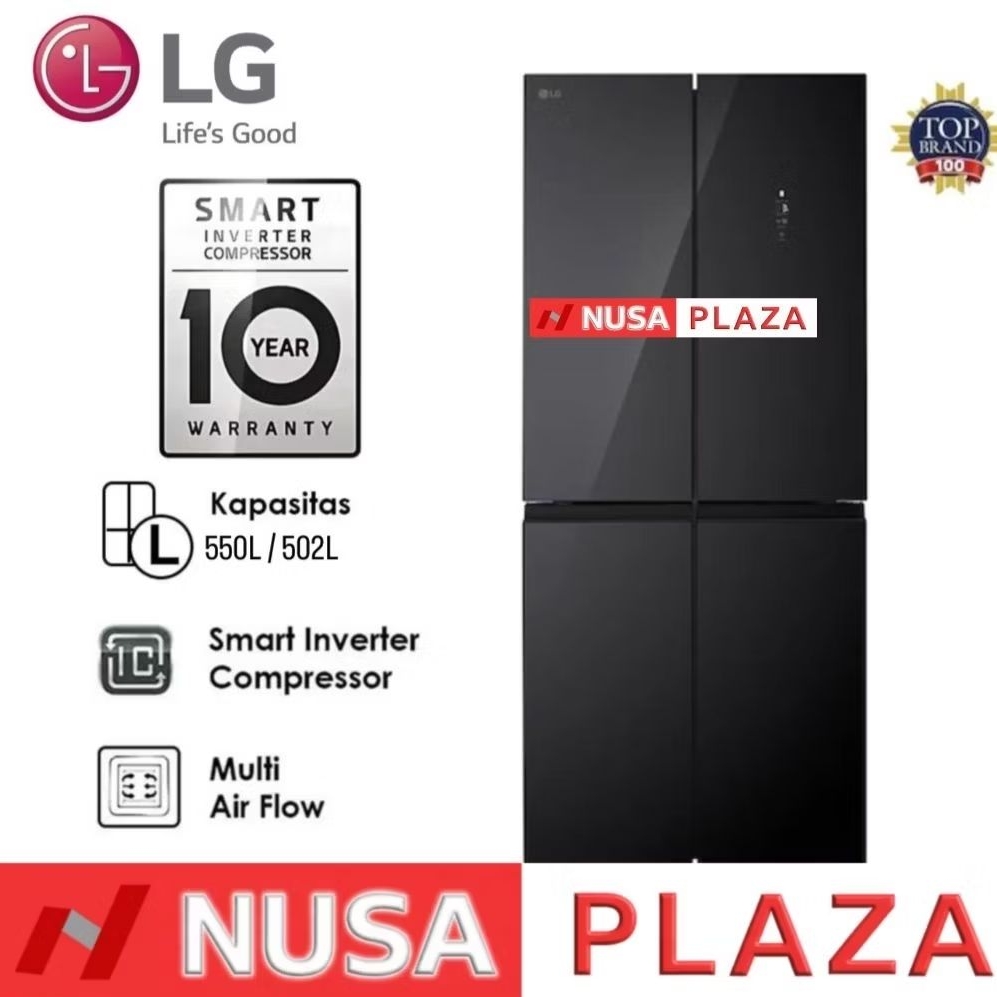 KULKAS LG SIDE BY SIDE GCFB48FPGAM | KULKAS MULTI DOOR 4 PINTU 550Liter