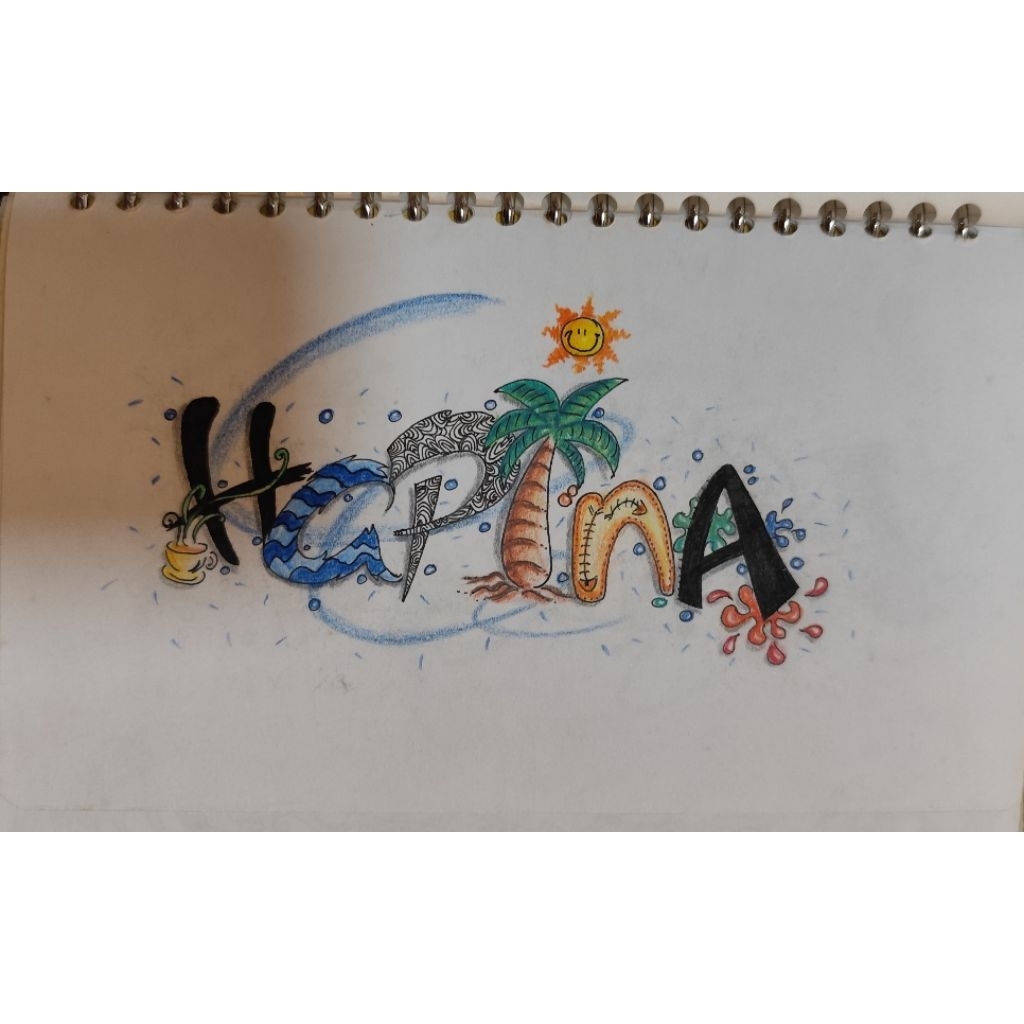 Jasa Lukis Nama Custom Doodle Art Manual - Kado Unik - Tema Bebas