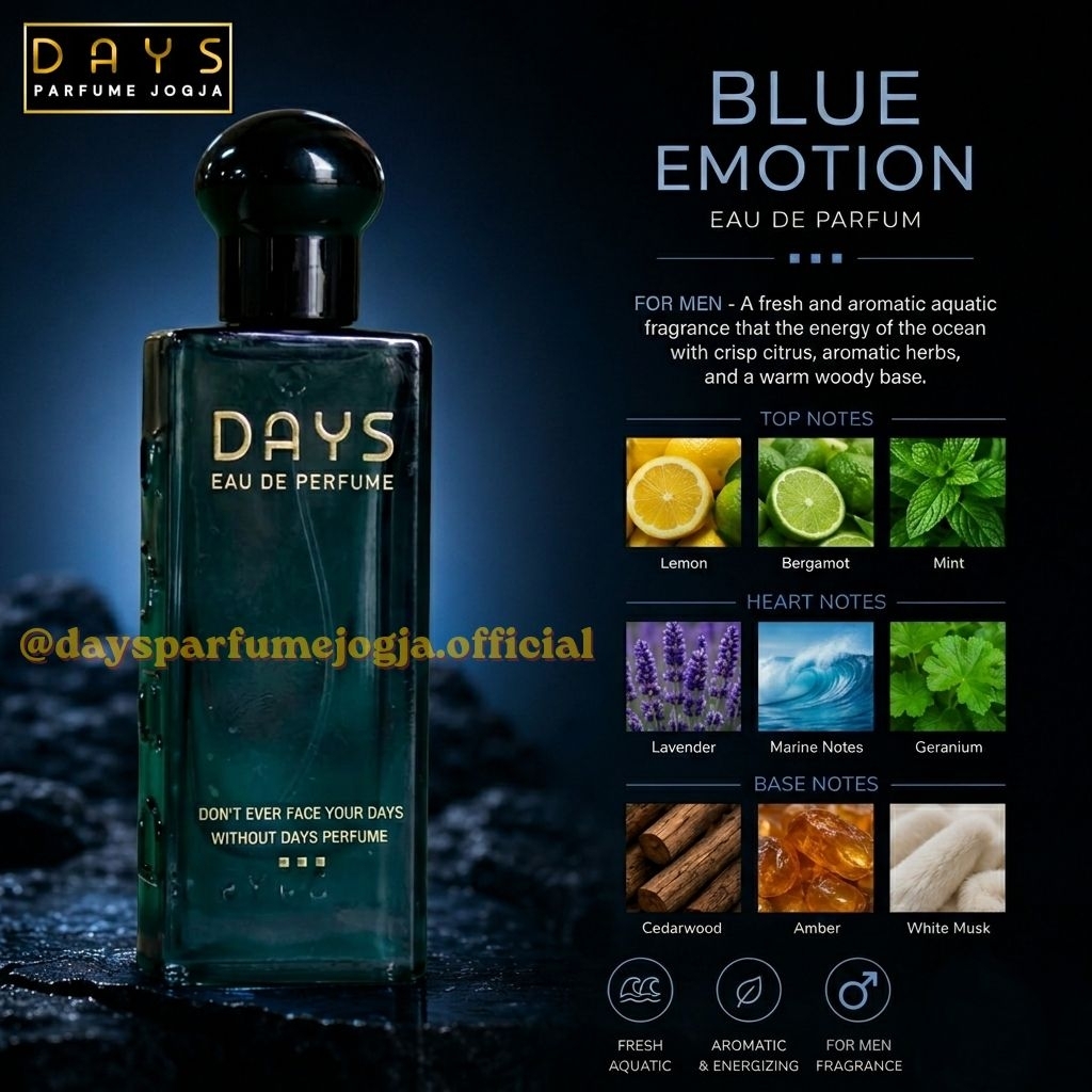 Parfum Pria - DAYS BLUE EMOTION - DAYSPARFUMEJOGJAOFFICIAL