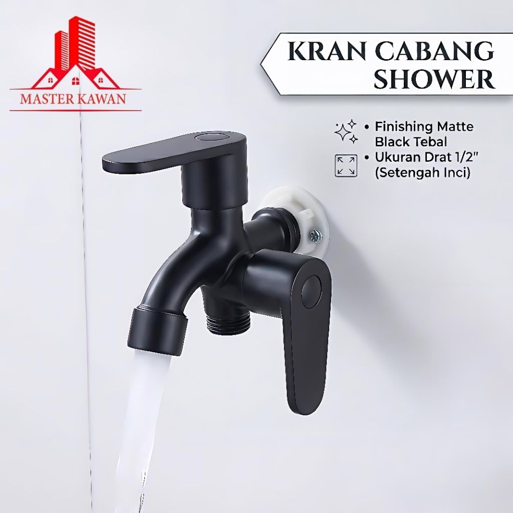 Kran Cabang Stainless Hitam /Kran Cabang Shower Stainless
