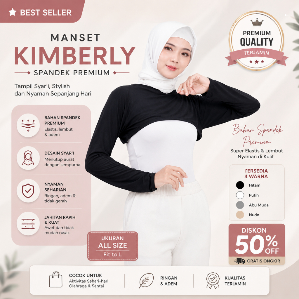 Manset Kimberly Bolero/Crop Manset Tangan Bahan Jersey/manset Lengan Panjang