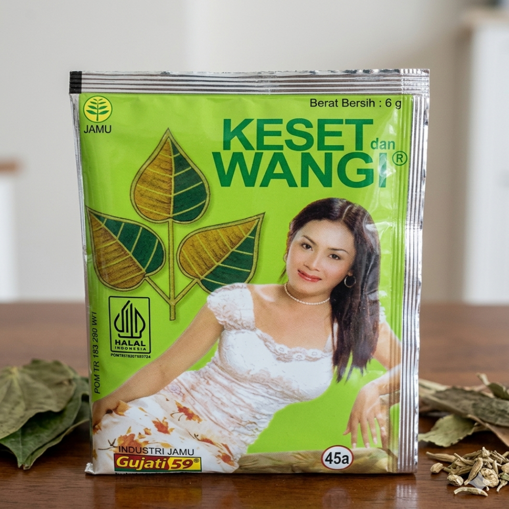 Jamu keset wangi serbuk gujati isi 10 sachet rapet keset wangi menggigit BPOM