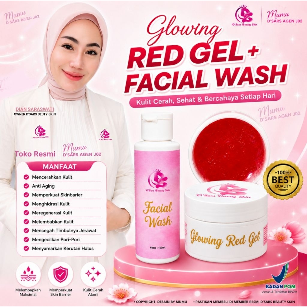 (Ready) D'SARS GLOW RED GEL || D'SARS BEAUTY SKIN