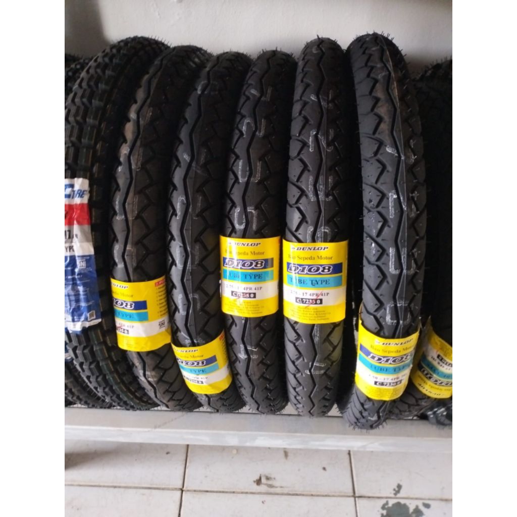 Ban Luar dunlop 250-17 D108 Ukuran Depan ring 17