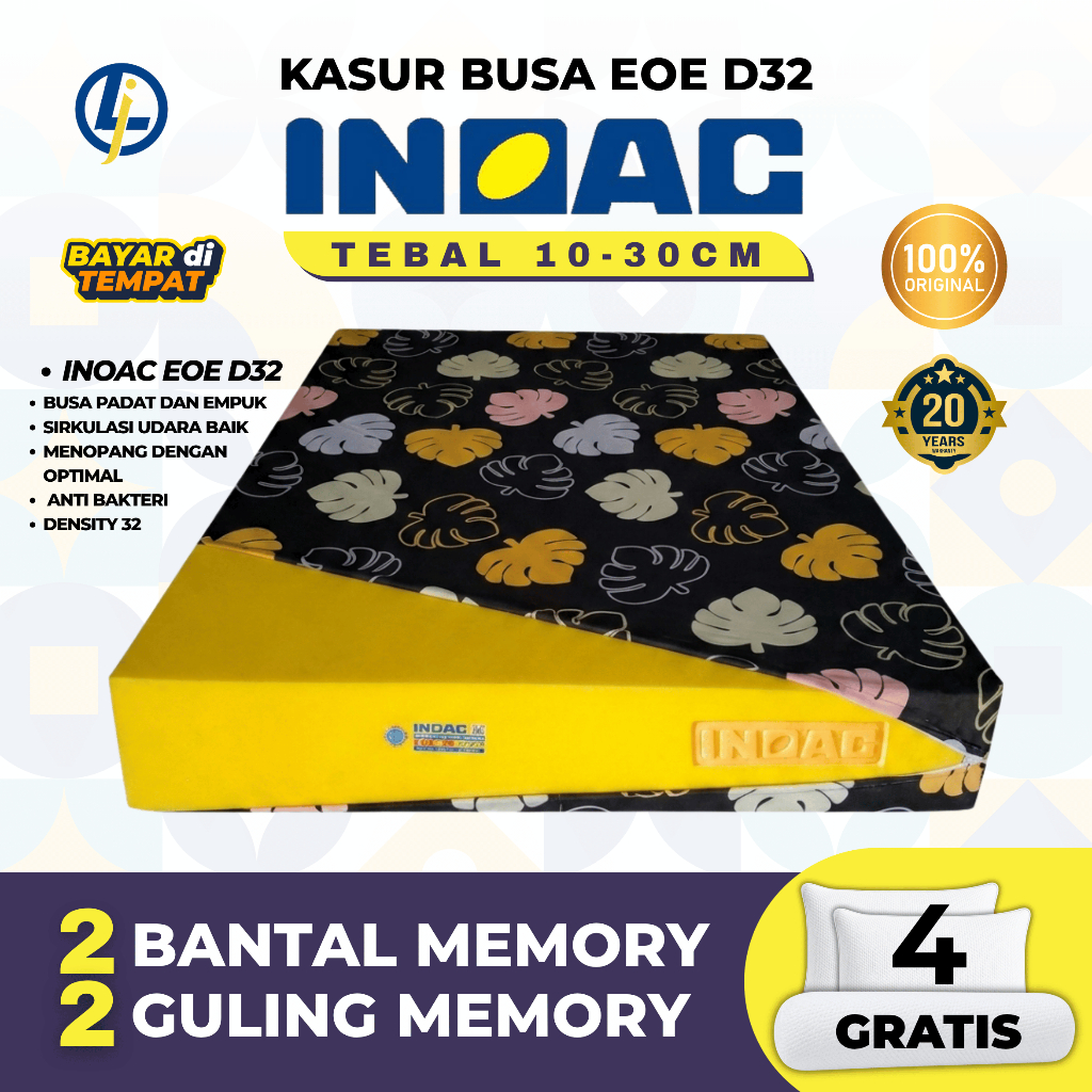 Kasur Busa INOAC EOE D32 Original 100% Density 32 Empuk Tebal Anti Kempes,Tahan Lama