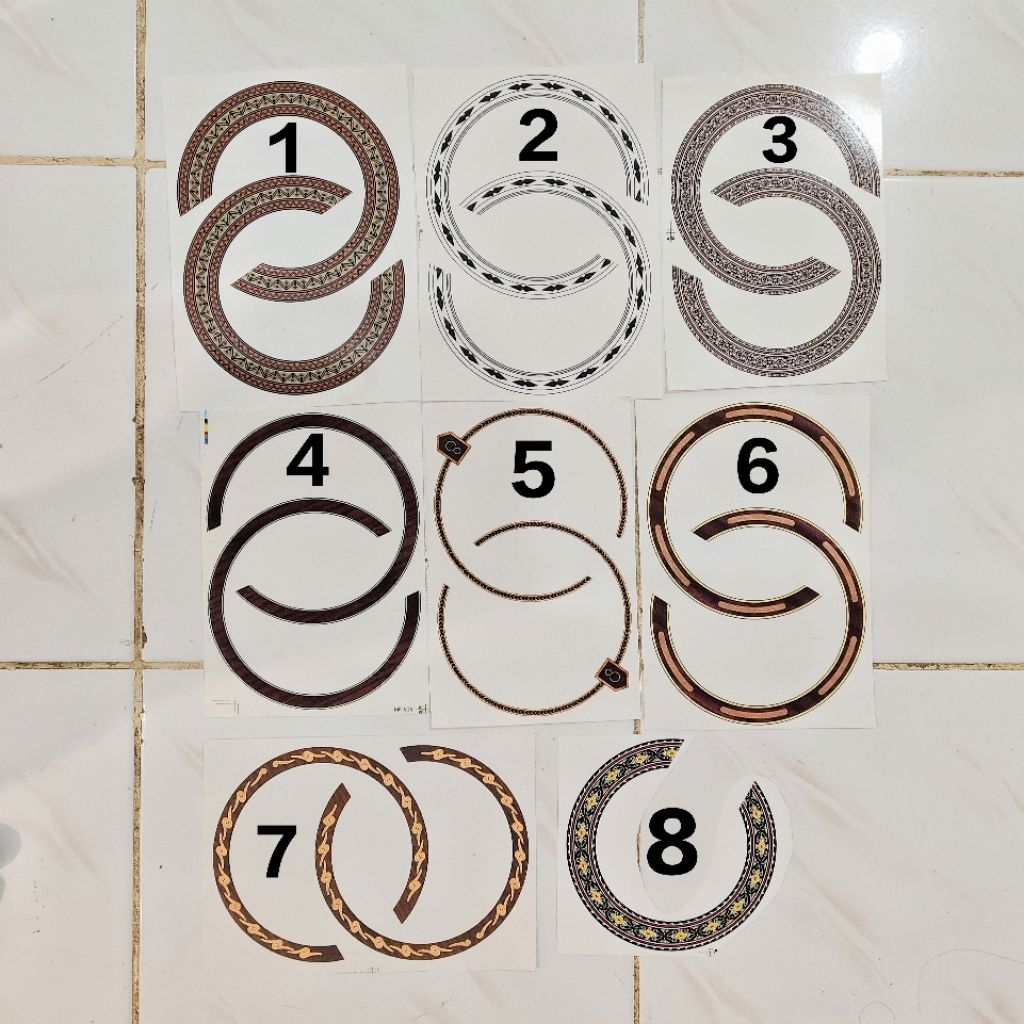 Decal Rosette Circle Sound Hole Frame Gitar Akustik