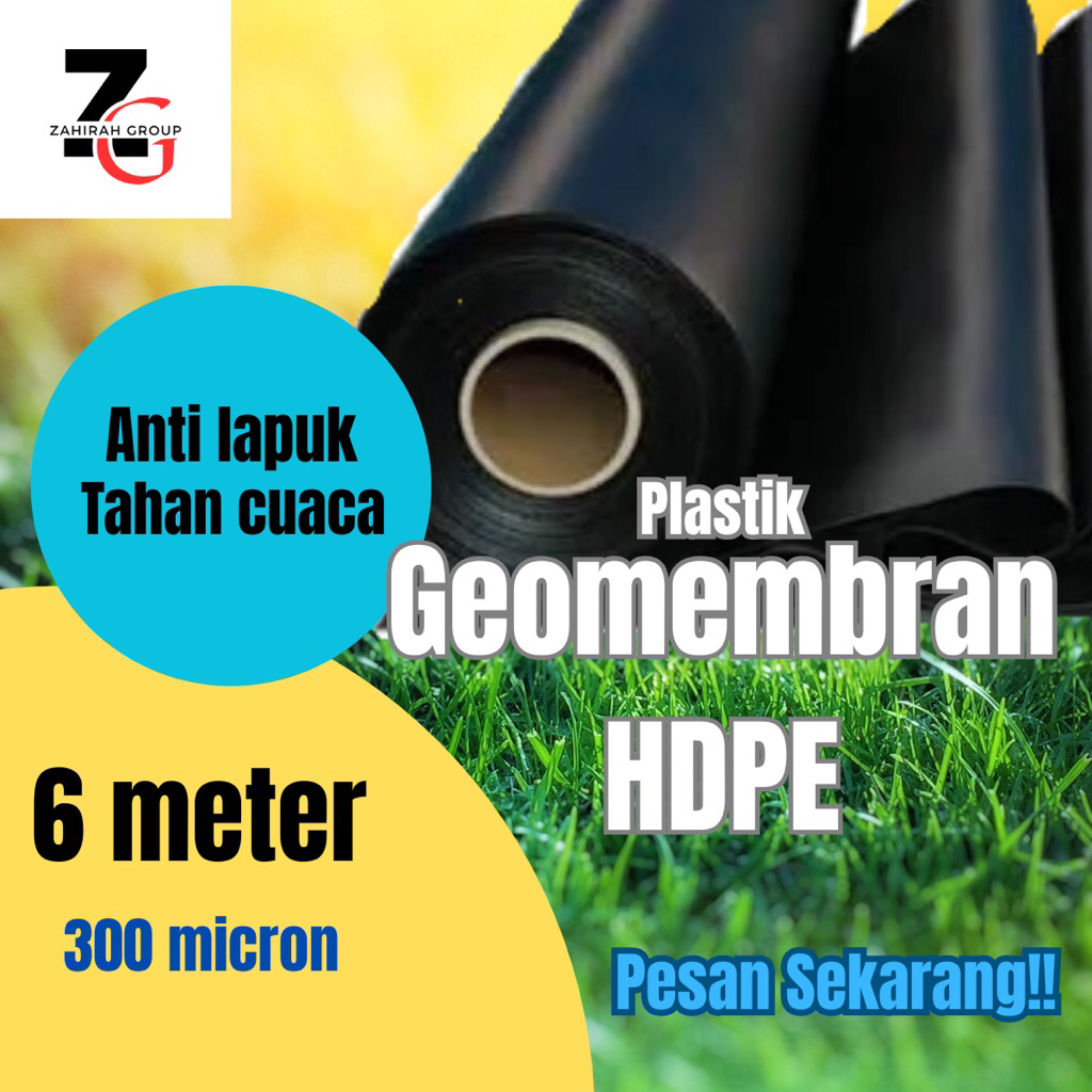GEOMEMBRAN HDPE 300 micron lebar 6 meter