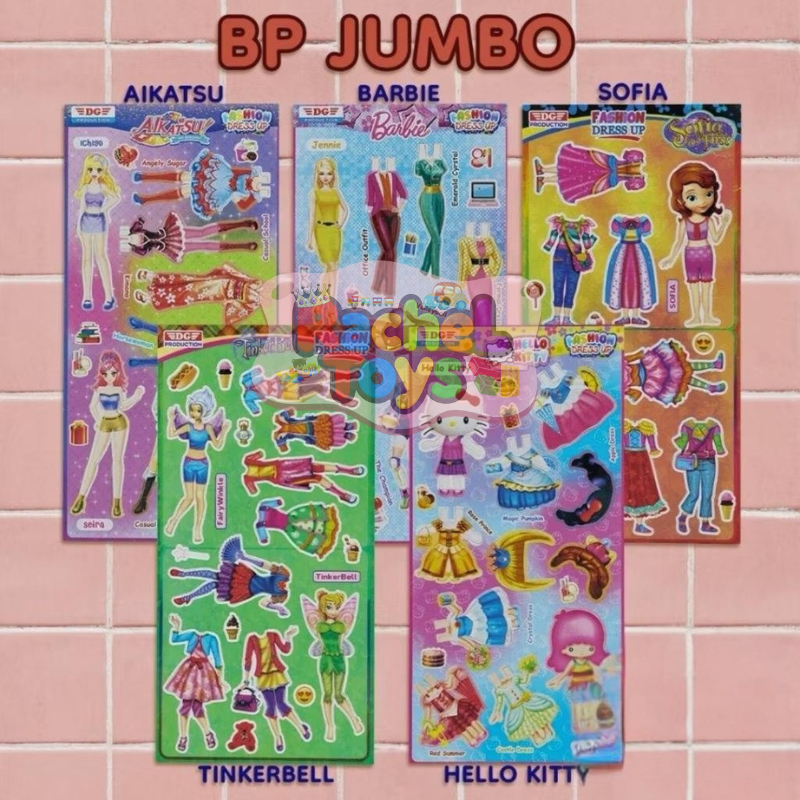 50 Pcs BP Bongkar Pasang Baju Kertas JUMBO (Mix Karakter)