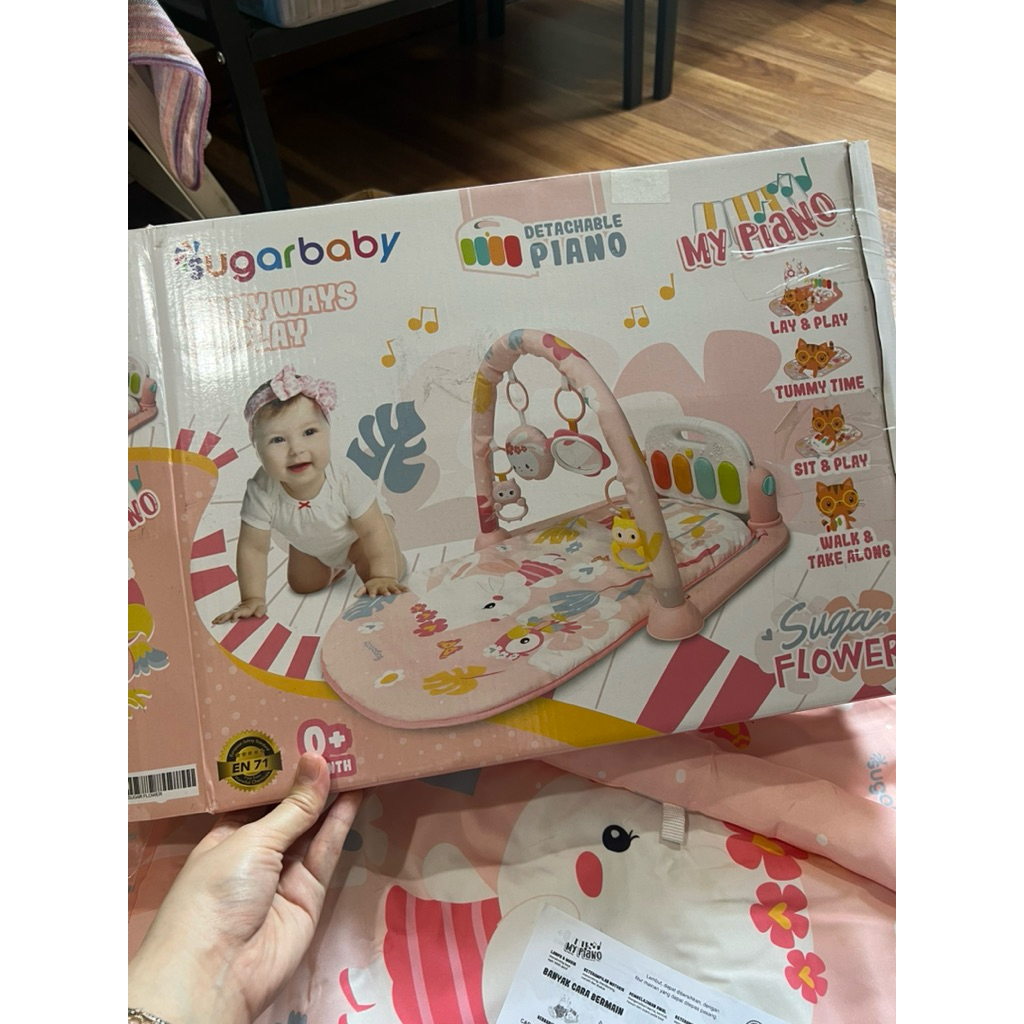 Preloved - Sugar Baby My Piano Playmat Baby Gym Pink