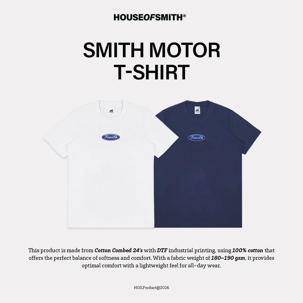 House of Smith Kaos Pria Lengan Pendek - Smith Motor Tshirt - T Shirt