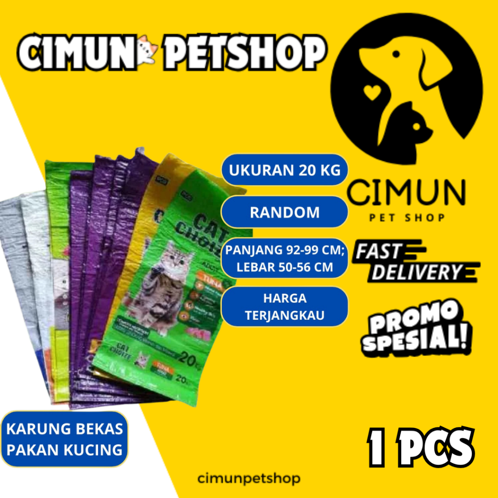 KARUNG BEKAS MAKANAN PAKAN KUCING 20KG / KARUNG TAMBAHAN PACKING / KARUNG SAMPAH