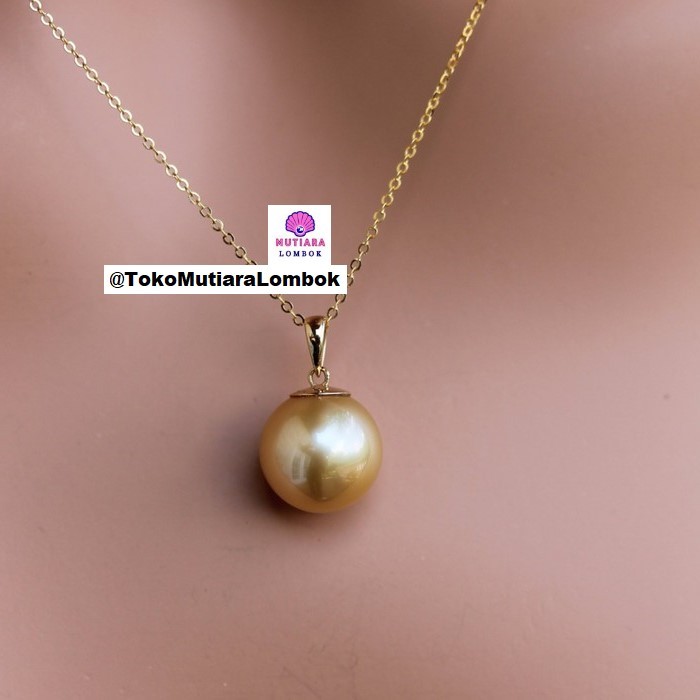 Kalung Mutiara Air Laut Asli Model Simpel Simple 1 Butir Liontin Mutiara Air Laut Asli Bersertifikat
