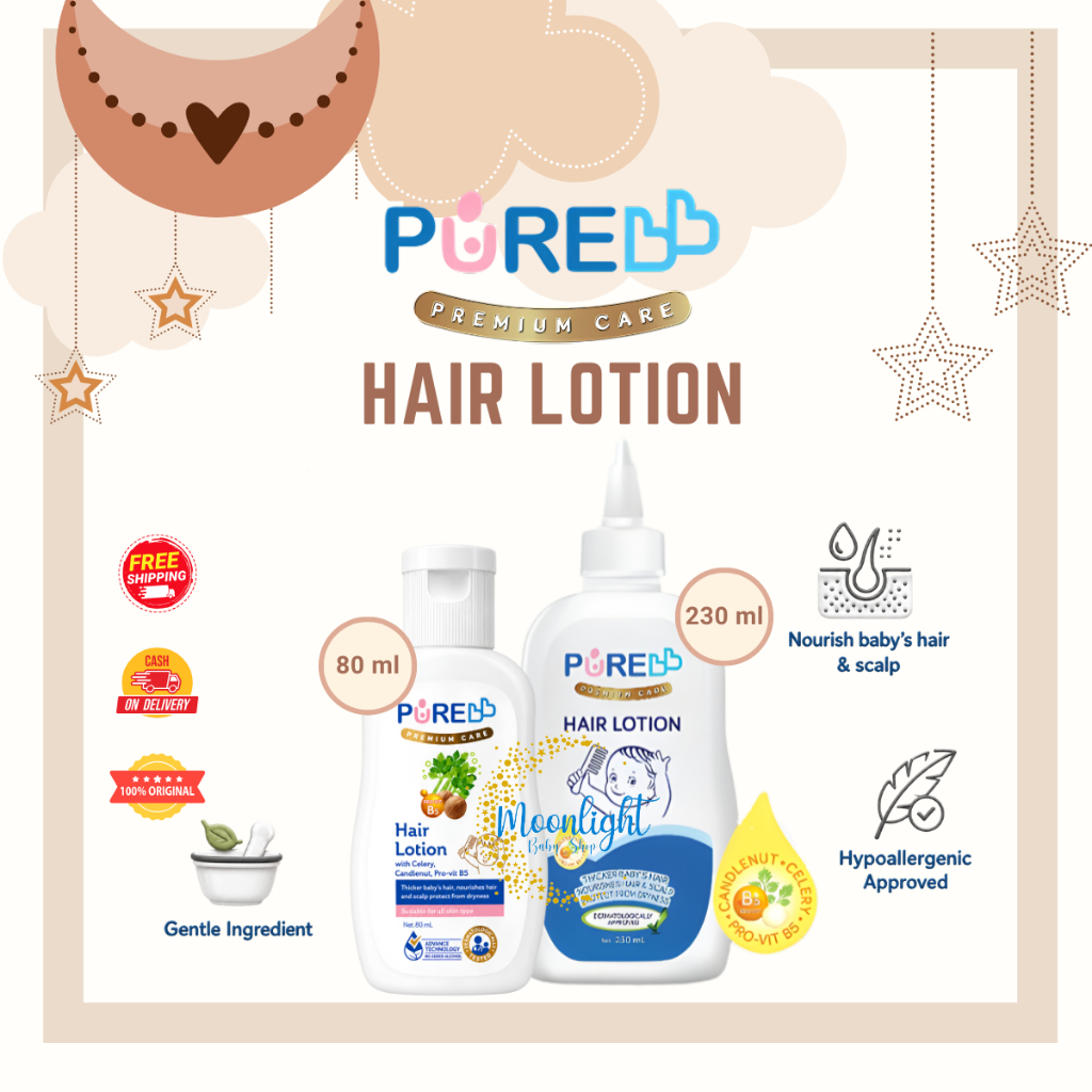 PURE Baby Hair Lotion 80ml 230ml Minyak Rambut Bayi PURE BB