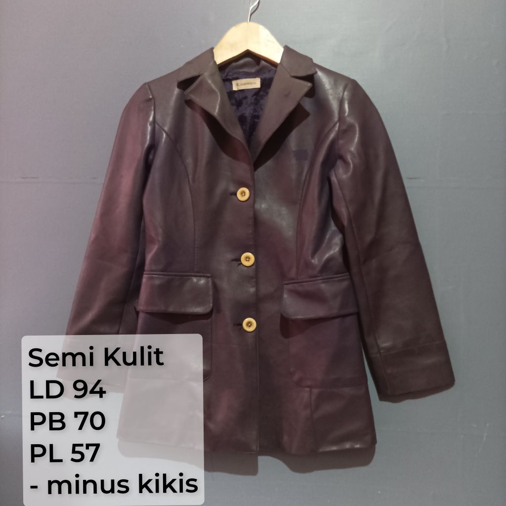 jas blazer semi kulit sintetis minus defect bekas pakai | second