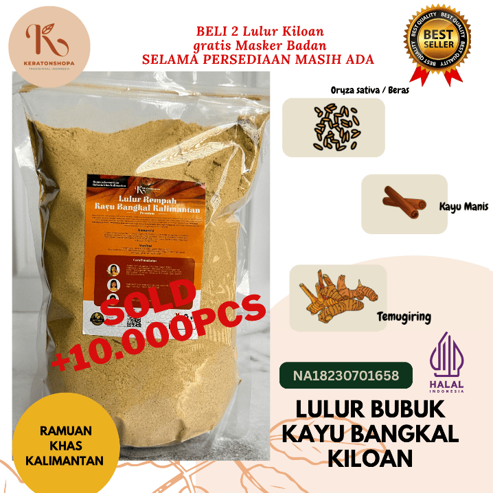 TERMURAH LULUR KILOAN KAYU BANGKAL PREMIUM/ LULUR VIRAL/ KAYU BANGKAL/ PEMUTIH KULIT/ LULUR REMPAH K