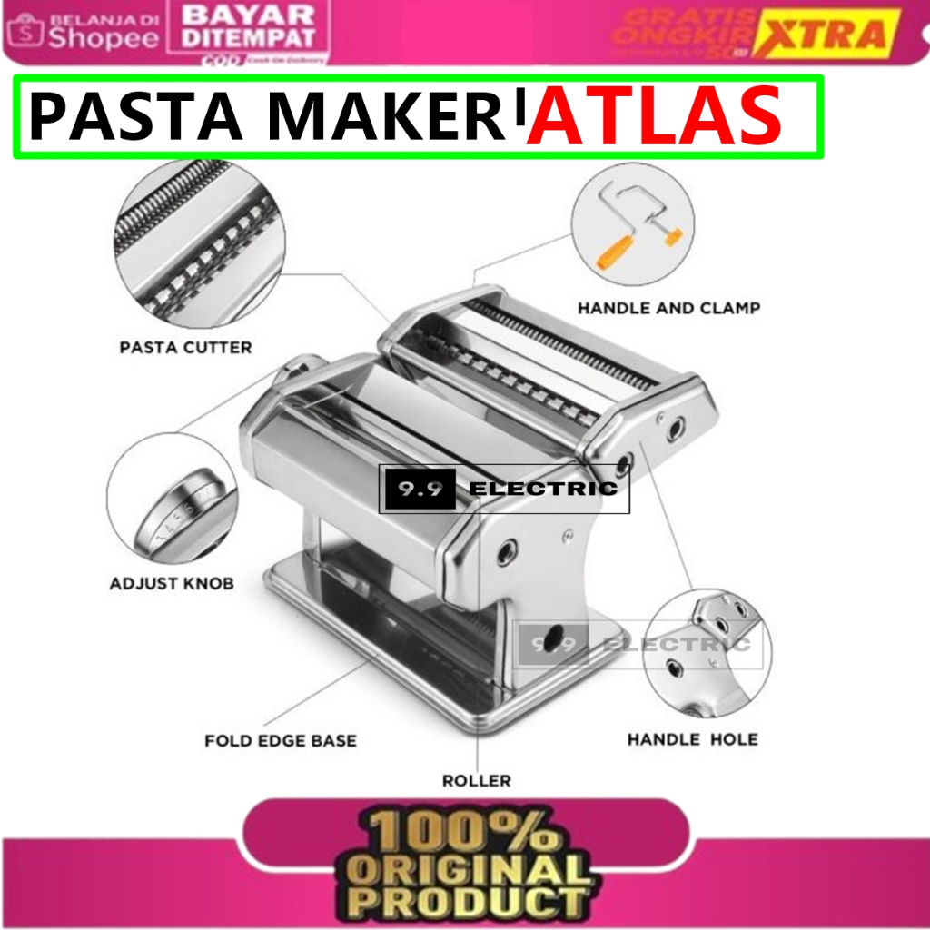 [BISA COD]Gilingan Mie ATLAS Molen, Pangsit Penggiling Mie Pasta & Molen Orange Gilingan Mie Pasta M