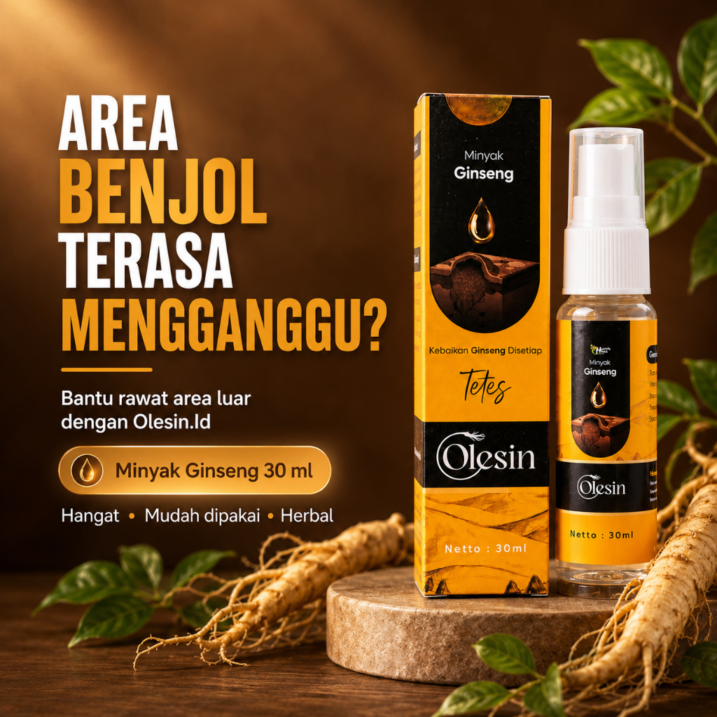 OLESIN.ID | Minyak Ginseng untuk Benjolan, Pegal, dan Perawatan Tubuh Harian