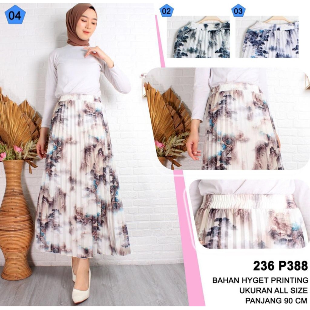 Rok Wanita Plisket Motif Premium/Rok Plisket Motif Premium/Rok Panjang Wanita Plisket Motif Premium