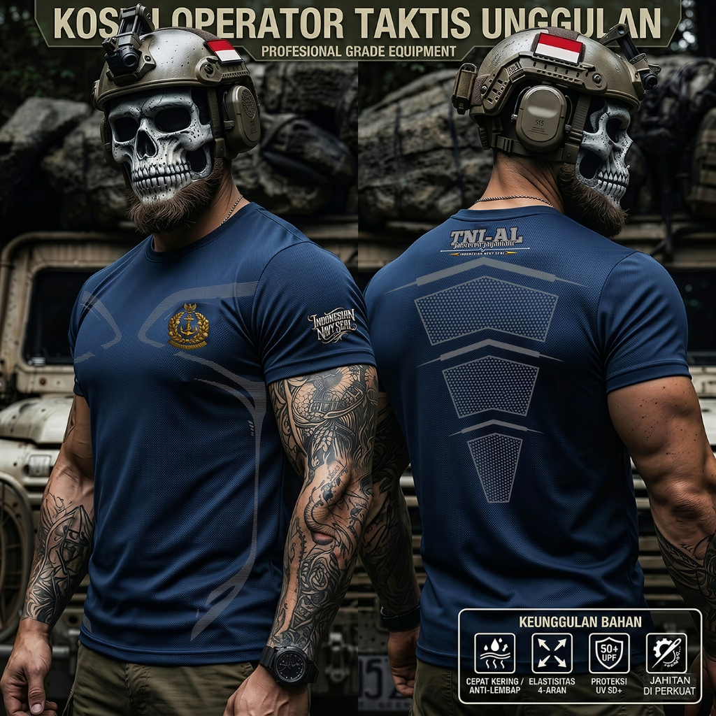 KAOS TNI AL Drayfit Phantom Drytech Baju Navy Seal Pria Gagah & Keren