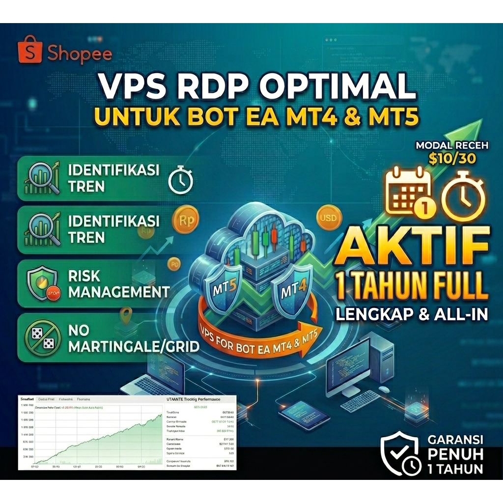 vps rdp AKTIF 1 TAHUN untuk jalankan bot ea mt5 atau mt4