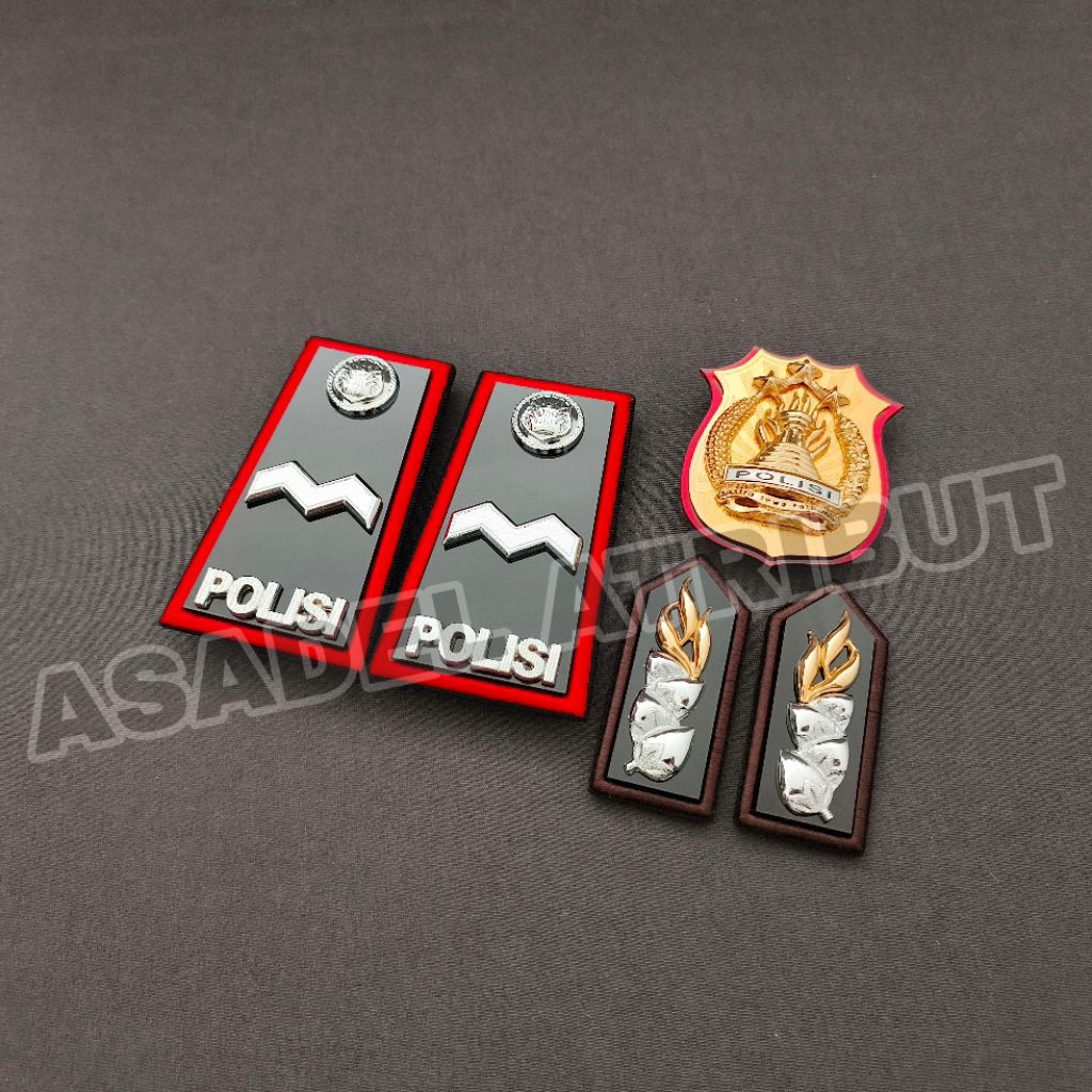 SET KOMPLIT PANGKAT AIPDA PDH LIS BORDIR MERAH / PANGKAT AIPDA PDH POLRI / PANGKAT AIPDA PDH LIS BOR