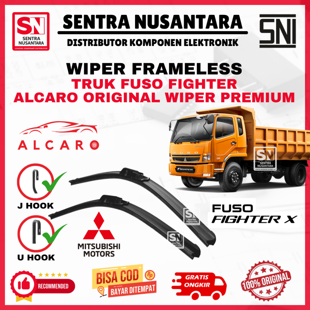 Wiper Mobil MITSUBISHI TRUK FUSO FIGHTER SEMUA TAHUN Merk ALCARO ORIGINAL | Wiper Kaca Mobil Pickup 